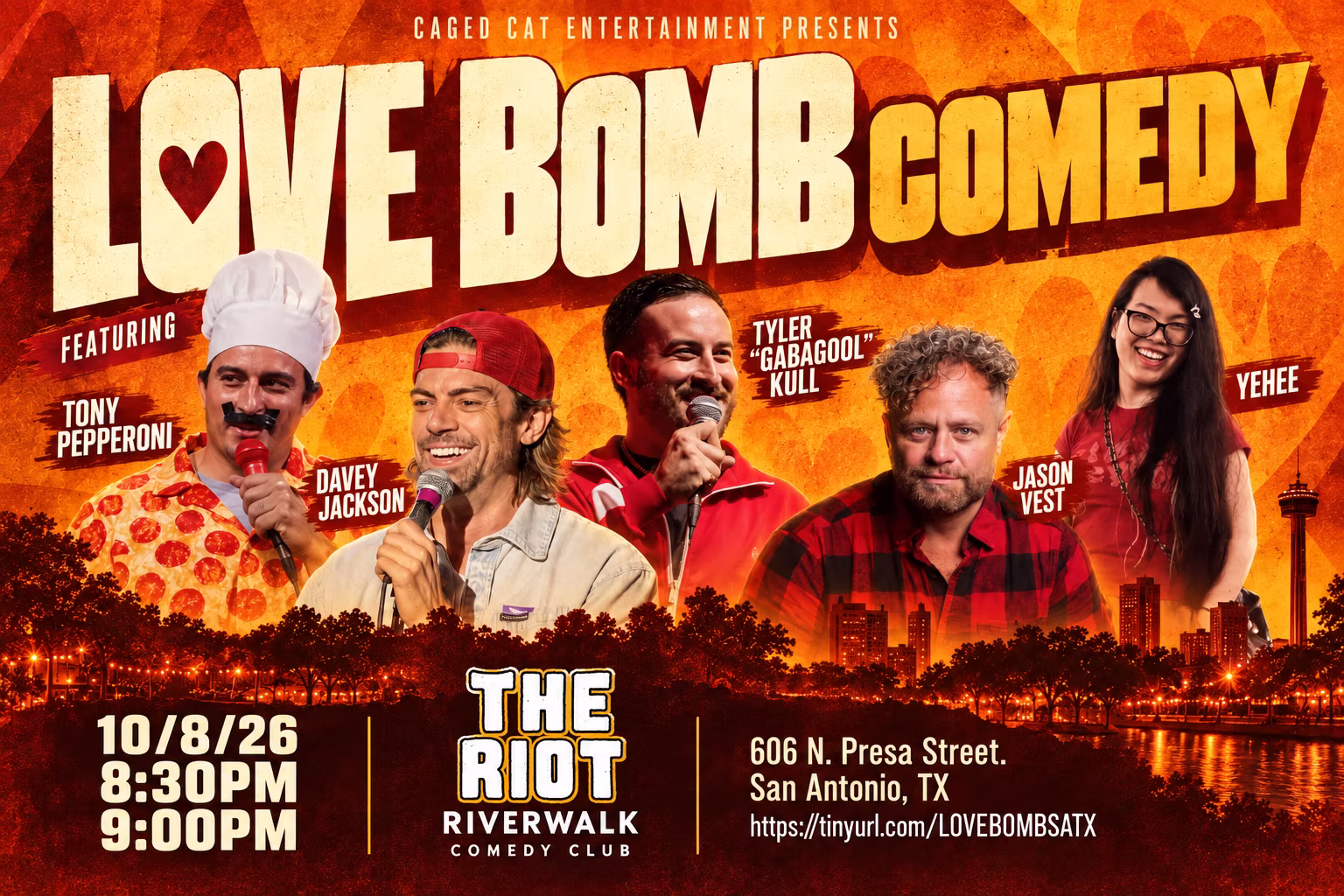 Lovebomb Comedy flyer